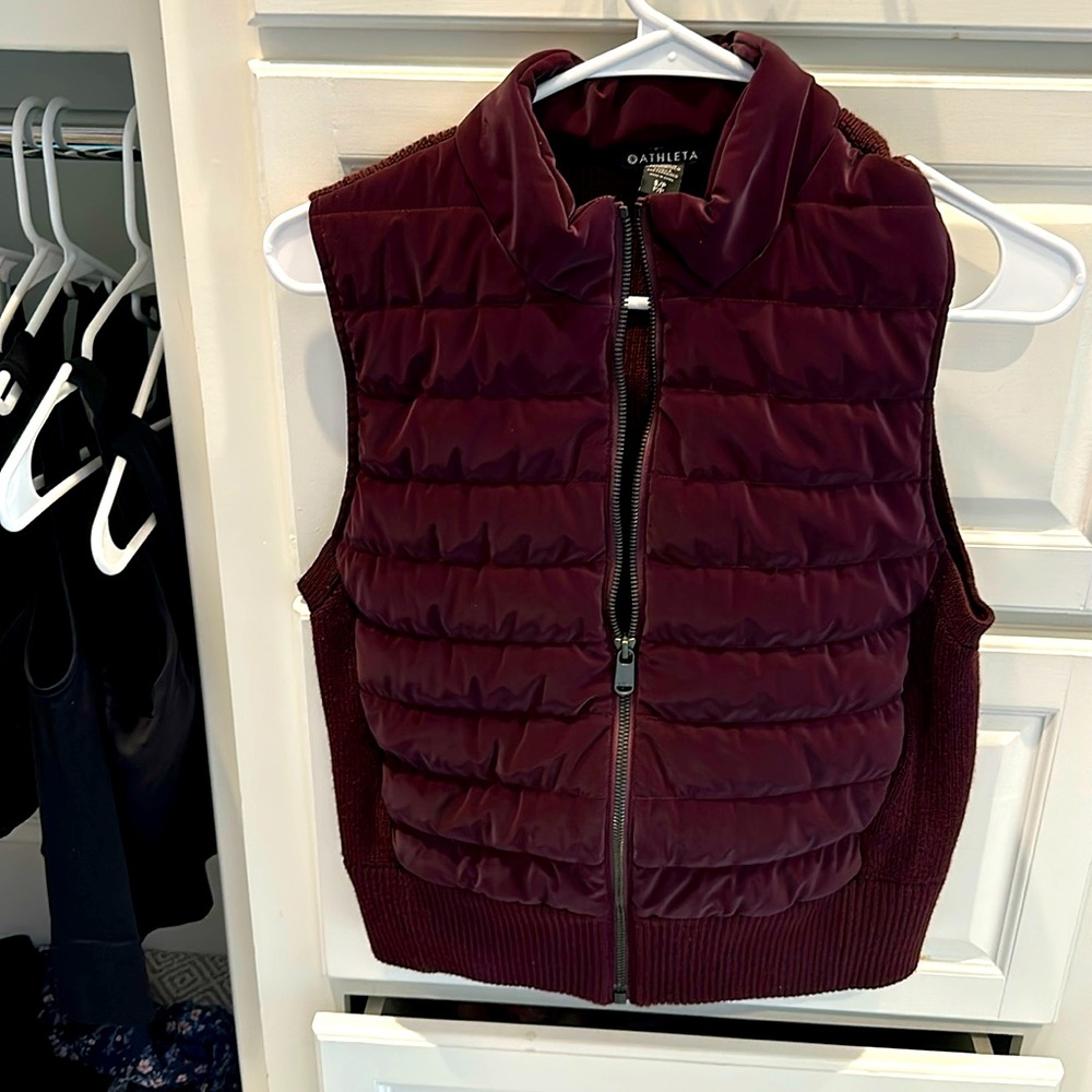 Athleta size S puffer vest. Plum color. Rarely worn